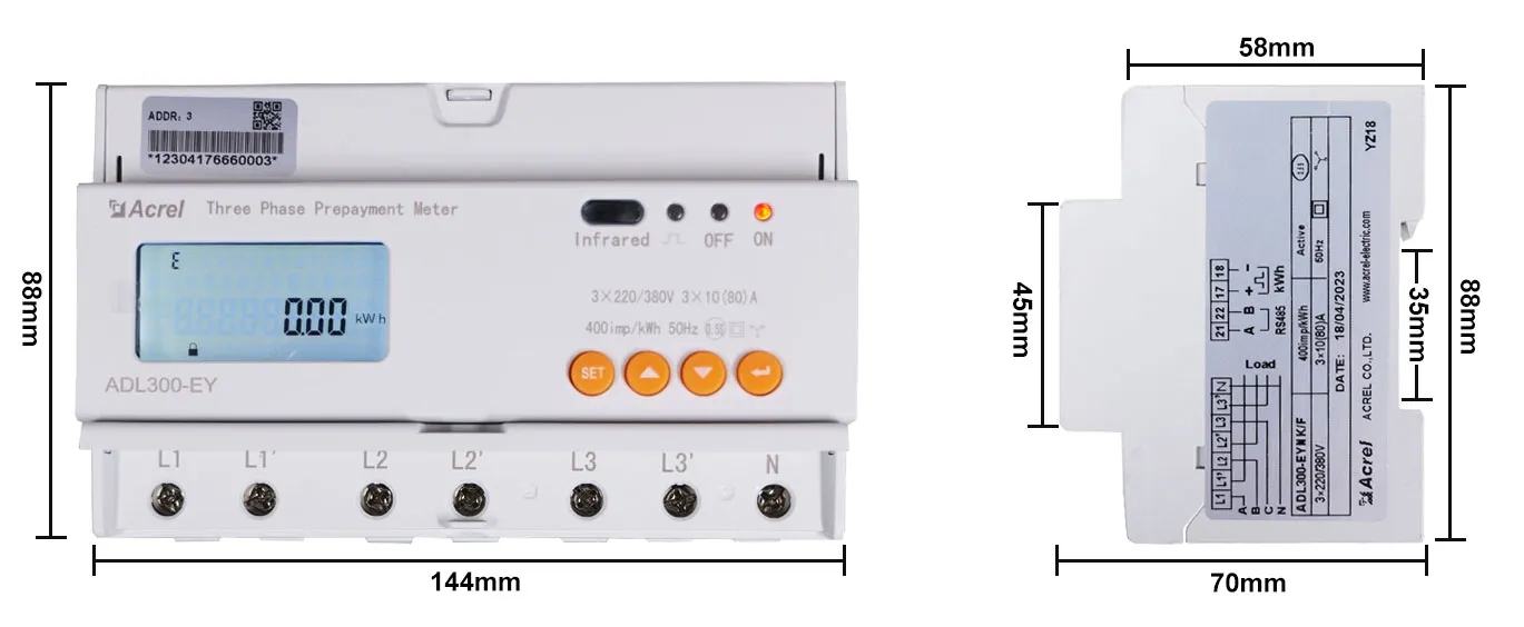 ADL300-EYNK three Phase Prepaid Energy Meter
