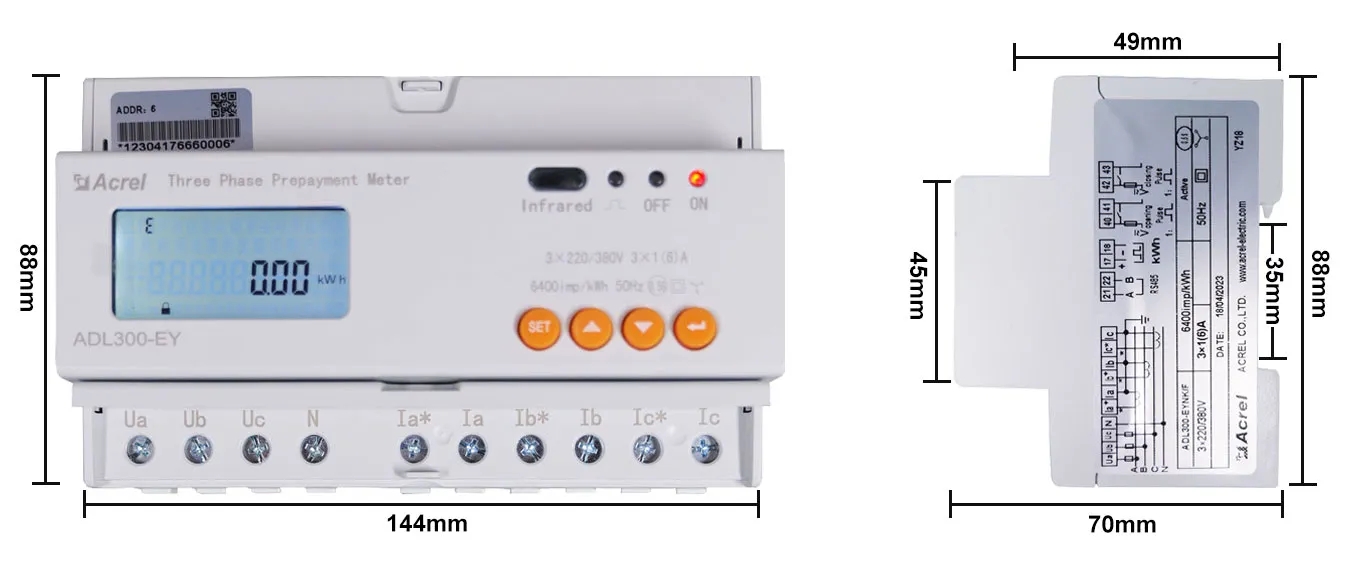 ADL300-EYNK three Phase Prepaid Energy Meter